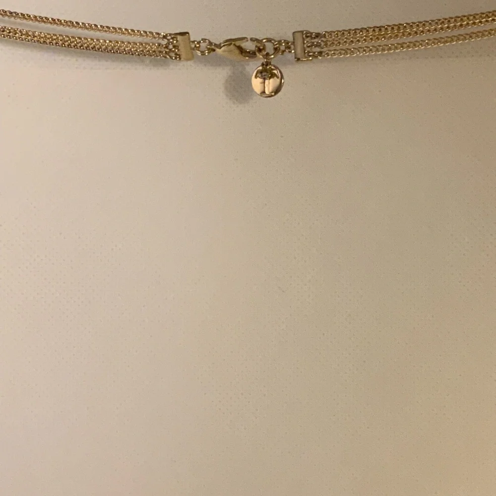 Talbots Multi-Strand Gold Tone Faceted Crystal Necklace 30.5” EUC - Picture 4 of 6